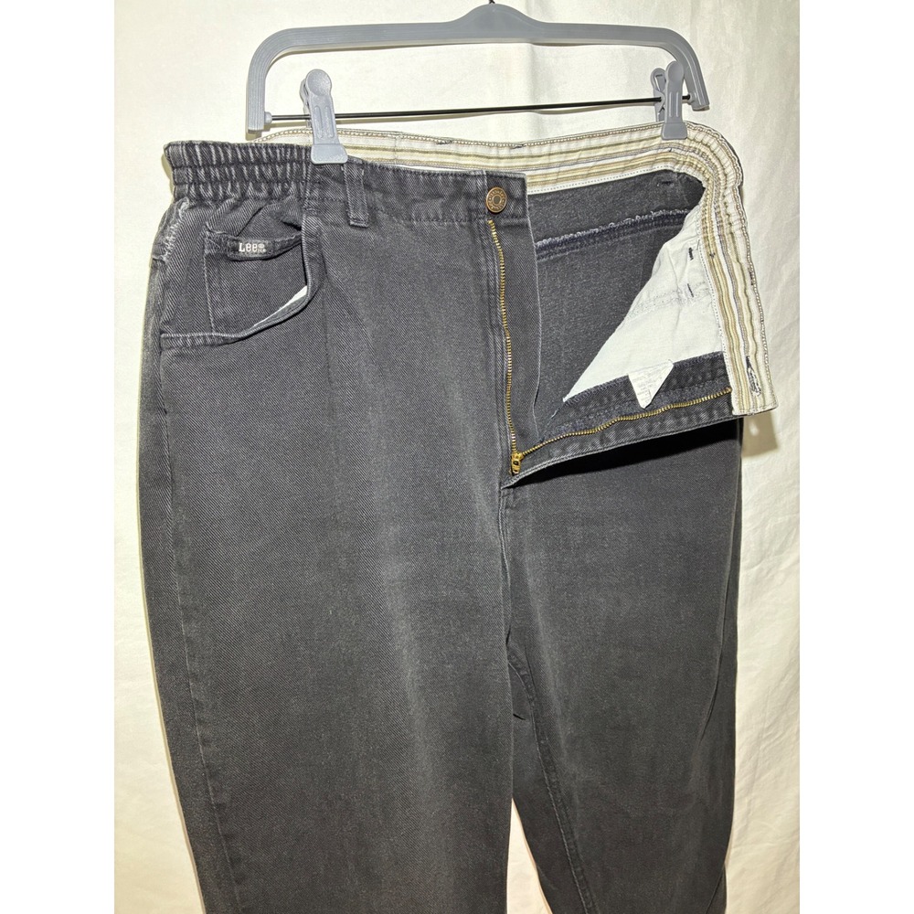 Lee Mens Total Freedom Relaxed Fit Jeans Faded Black Elastic Waist 36x29 Vintage - Picture 1 of 9
